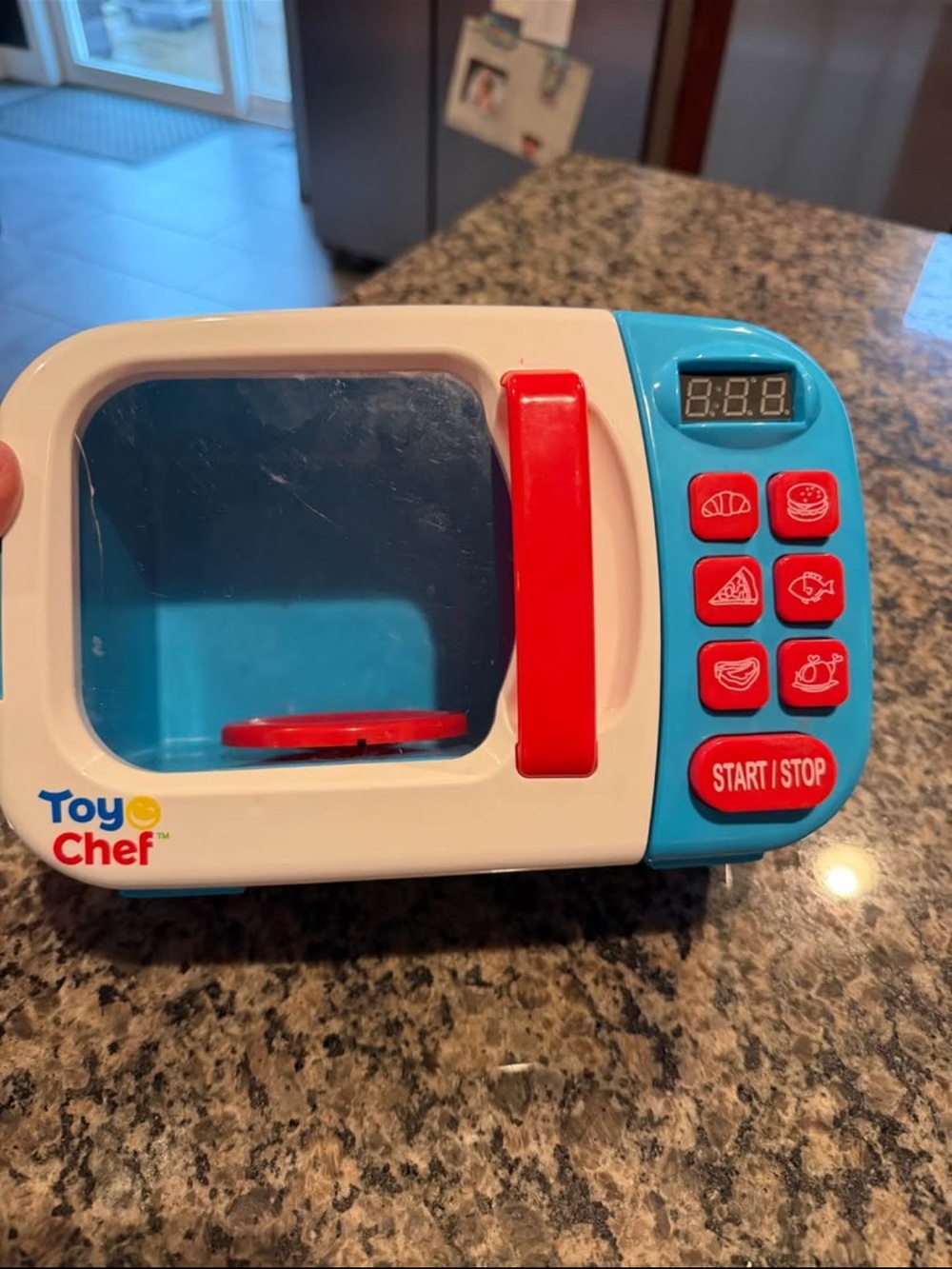 Kids Play Microwave Oven - Blue, White & Red